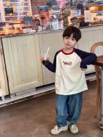 【90-170】長袖Tシャツ 男の子 配色 英字プリント 韓国風 カジュアル - 画像 (13)