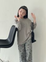【100-150】長袖Tシャツ 女の子 刺繍 韓国風 ベーシック カジュアル - 画像 (19)