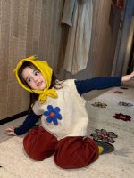 【90-140】ニットベストorインナーorパンツ 女の子 可愛い フラワーモチーフ - 画像 (13)