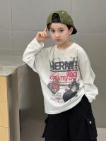 【90-160】長袖トップス 男の子 ストリート風 プリント カジュアル