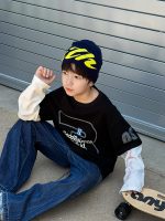 【100-170】長袖Tシャツ 男の子 コットン 英字プリント レイヤード風 - 画像 (6)