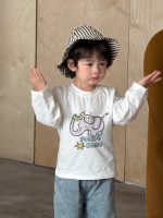 【73-110】Tシャツ プリント ラウンドネック 長袖 男の子