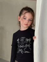 【90-140】長袖Tシャツ 女の子 リボンプリント 着回しやすい - 画像 (6)