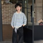 【90-160】セーター ズボン 折り襟 ストライブ 長袖 カジュアル 男の子 - 画像 (7)