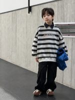 【100-170】トレーナー 男の子 配色 ボーダー柄 ゆったり カジュアル - 画像 (12)