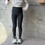 【100-170】レギンス 女の子 暖かい ストレッチで快適 英字 - 画像 (6)