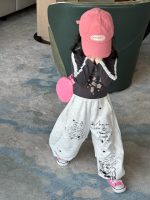 【90-130】長袖Tシャツorスウェットパンツ 女の子 レース付き プリント - 画像 (13)