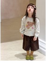 【80-140】トレーナーor8分丈パンツ 女の子 コーデュロイ 花柄 くまモチーフ - 画像 (18)