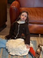 【100-160】ニットカーディガン 女の子 刺繍 ケーブル編み やわらか - 画像 (6)