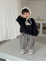 【73-110】パーカー ズボン フード付き 配色 長袖 ストライブ 男の子 - 画像 (3)