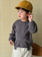 【73-110】パーカー ラウンドネック 長袖 ボタン付き 男の子 - 画像 (7)