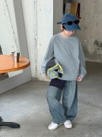 【100-170】長袖Tシャツ 男の子 コットン ストリート カジュアル - 画像 (13)
