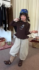 【100-160】長袖Tシャツ 女の子 韓国風 フリル付き 合わせやすい - 画像 (3)