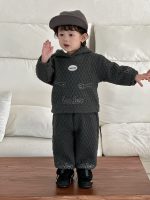 【73-110】二点セット パーカー+ズボン 裏起毛 フード付き 厚手 秋冬 男の子 - 画像 (4)
