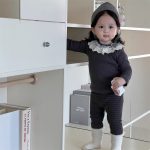 【73-100】トップス ズボン フリル 折り襟 韓国風 女の子 - 画像 (7)