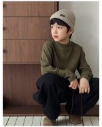 【90-160】長袖インナー 男の子 無地 モックネック ベーシック - 画像 (6)