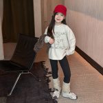 【100-170】長袖Tシャツ 女の子 プリント 英字 レトロ - 画像 (8)