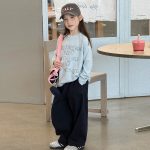 【100-170】長袖Tシャツ 女の子 プリント 英字 レトロ - 画像 (9)