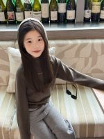 【100-170】トップス 女の子 フード付き ストレッチ 韓国風 - 画像 (3)