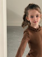 【90-140】長袖 インナー 女の子 フリルカラー やわらか素材 - 画像 (6)
