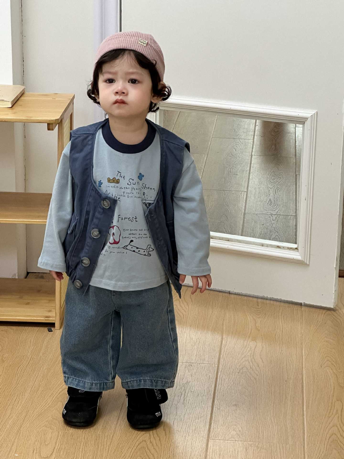 O1CN01vMOXGu1RDm6eA79Qf_985232078-0-cib.jpg 【73-110】ベスト Tシャツ 長袖 プリント 男の子 - 画像 (1)