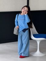 【100-150】長袖Tシャツ 女の子 コットン 英字プリント シンプル - 画像 (5)