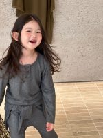 【90-140】二点セット トップス&フレアパンツ 女の子 韓国風 シンプル おしゃれ - 画像 (9)