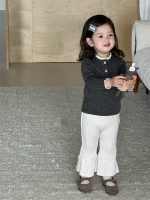 【73-110】トップス 花柄 ラウンドネック 長袖 女の子 - 画像 (3)