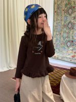 【100-160】長袖Tシャツ 女の子 韓国風 フリル付き 合わせやすい - 画像 (5)