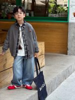 【100-170】カーディガン 男の子 刺繍 プレッピー風 韓国風 カジュアル - 画像 (17)