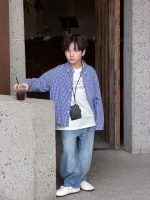 【100-170】シャツ 男の子 刺繍 チェック柄 韓国風 カジュアル - 画像 (11)