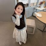 【100-170】長袖Tシャツ 女の子 レイヤード ストレッチで快適 - 画像 (6)
