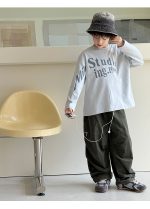 【100-160】長袖Tシャツ 男の子 英字プリント アメカジ ゆったり - 画像 (10)