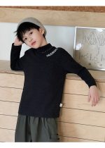 【100-160】長袖トップス 男の子 英字刺繍 モックネック 着回しやすい - 画像 (6)