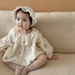 【73-110】トップス ブルマ ワンピース 刺繍 長袖 女の子 - 画像 (5)