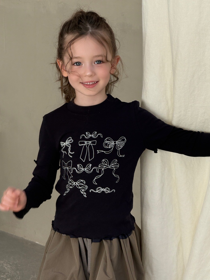 O1CN01xm57ZccXweI1chys_2200773202020-0-cib.jpg 【90-140】長袖Tシャツ 女の子 リボンプリント 着回しやすい - 画像 (1)