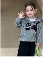 【80-140】アウターorインナーor8分丈パンツ 女の子 おしゃれ 猫柄 星モチーフ - 画像 (19)
