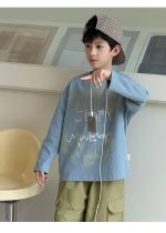 【100-160】長袖Tシャツ 男の子 ダメージ加工 英字プリント ゆったり - 画像 (14)