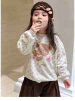 【80-140】トレーナーor8分丈パンツ 女の子 コーデュロイ 花柄 くまモチーフ - 画像 (7)