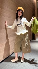 【100-160】長袖Tシャツ 女の子 韓国風 フリル付き 合わせやすい - 画像 (29)