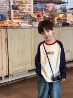 【90-170】長袖Tシャツ 男の子 配色 英字プリント 韓国風 カジュアル - 画像 (10)