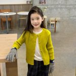 【100-170】カーディガン 女の子 ニット 無地 合わせやすい - 画像 (8)