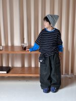 【90-170】デニムパンツ 男の子 ウォッシュ加工 韓国風 カジュアル ストリート - 画像 (5)
