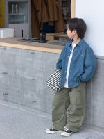 【100-170】デニムシャツ 男の子 刺繍 韓国風 レトロ カジュアル - 画像 (8)