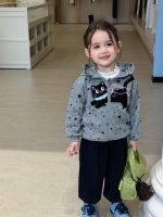 【80-140】アウターorインナーor8分丈パンツ 女の子 おしゃれ 猫柄 星モチーフ - 画像 (5)