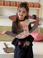 【90-150】長袖Tシャツ 女の子 配色 切り替え レイヤード - 画像 (4)