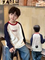 【90-170】長袖Tシャツ 男の子 配色 英字プリント 韓国風 カジュアル - 画像 (2)