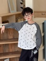 【100-160】長袖Tシャツ 男の子 韓国風 星柄 トレンド 合わせやすい