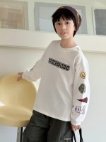 【100-160】長袖Tシャツ 男の子 シンプル やわらか デイリー使い
