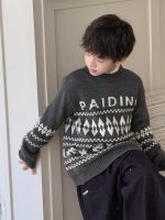 【100-160】ニットセーター 男の子 韓国風 カジュアル レトロ